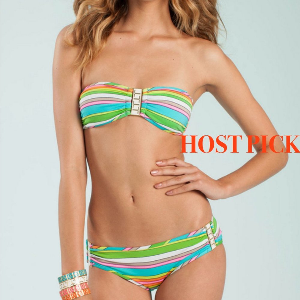 Trina Turk  2 pieces Buckle Front Bandeau swimsuit